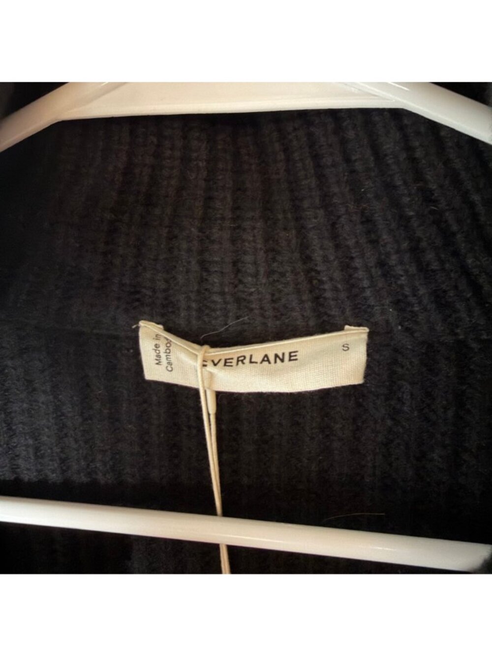 Everlane The Half-Zip Sweater in Luxe Merino Women's Size Small Black White NWT! - Picture 3 of 6